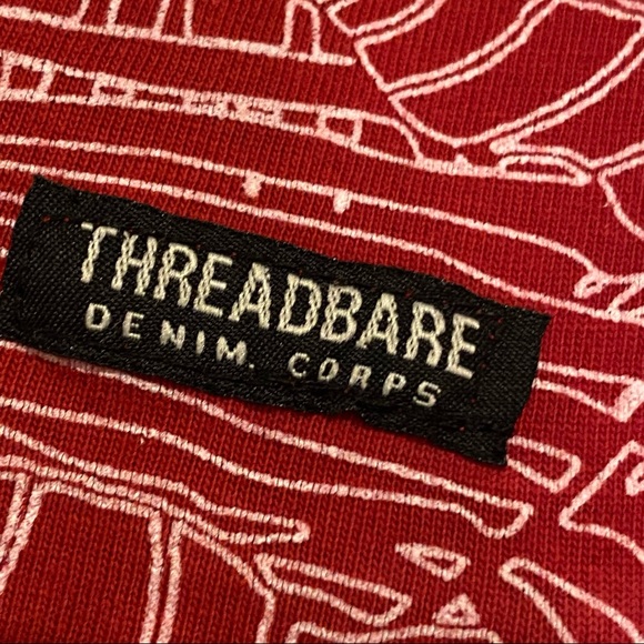 THREADBARE DENIM CORPS  | LEAF PATTERN T-SHIRT  SZ XL - Picture 5 of 8